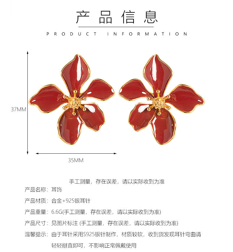 Explosions Fashion Oil Drop Flower Earrings