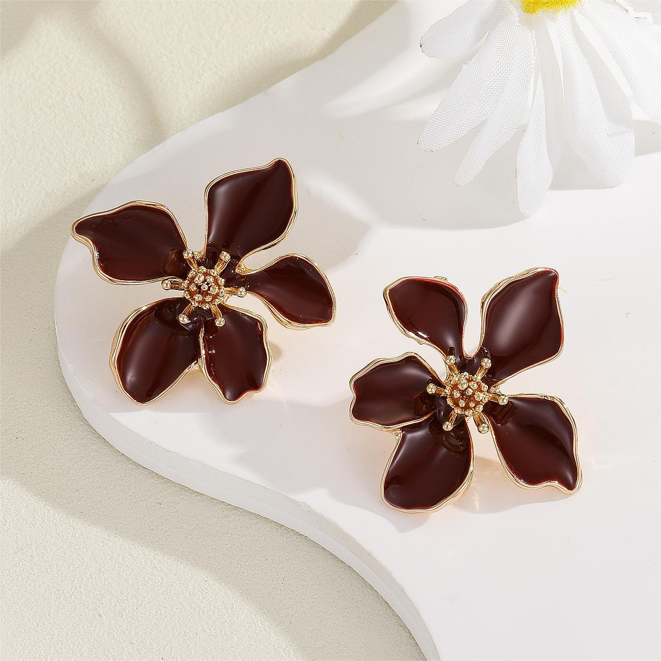 Explosions Fashion Oil Drop Flower Earrings