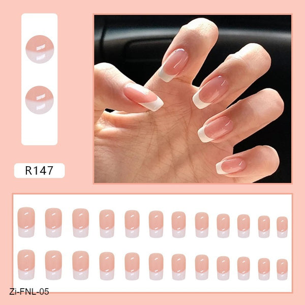 Classic French Style Fake Nails - 24Pcs - Zi Collection Hub