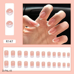 Classic French Style Fake Nails - 24Pcs