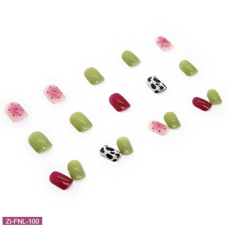 Summer New Short and Thin Style Fake Nails  - 24Pcs