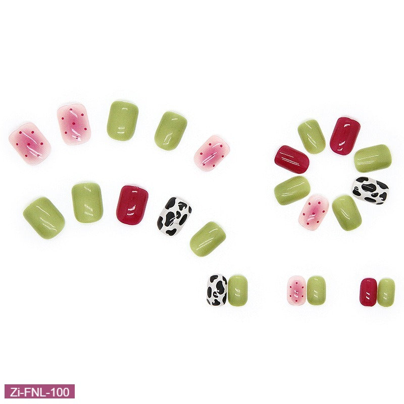 Summer New Short and Thin Style Fake Nails  - 24Pcs