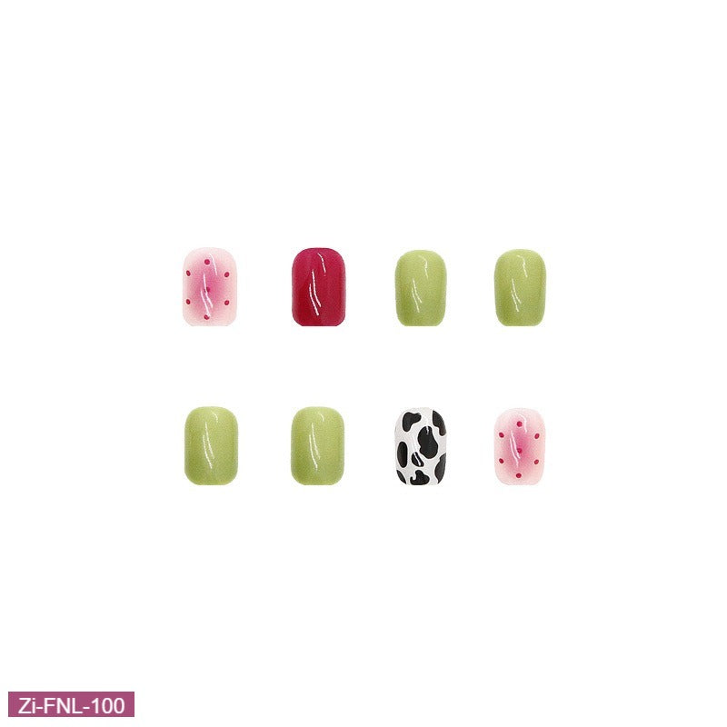 Summer New Short and Thin Style Fake Nails  - 24Pcs