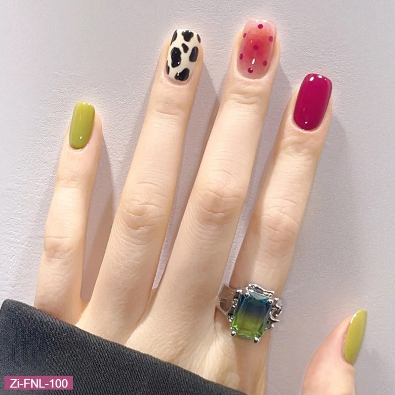 Summer New Short and Thin Style Fake Nails  - 24Pcs