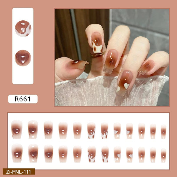 Caramel Amber Blush Fake Nails  - 24Pcs