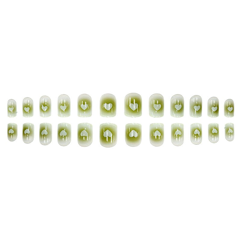 Green fresh French Fake Nails  - 24Pcs