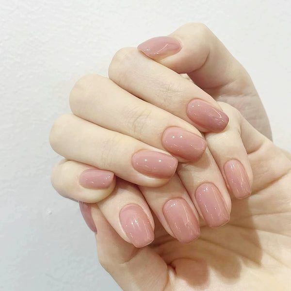 Pure Light Pink Fake Nails  - 24Pcs