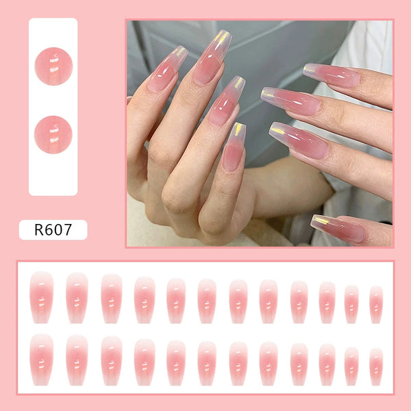 Aurora Glitter Fake Nails  - 24Pcs