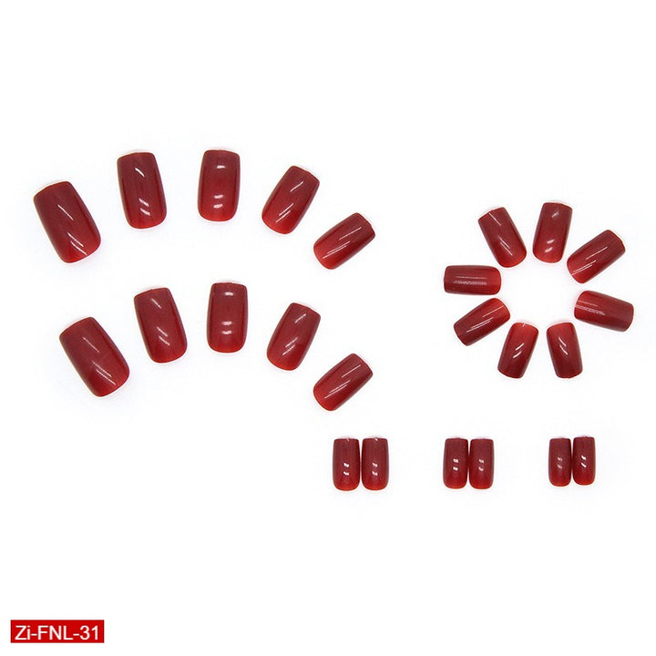 Medium-Length European square Solid Color Fake Nails  - 24Pcs - Zi Collection Hub