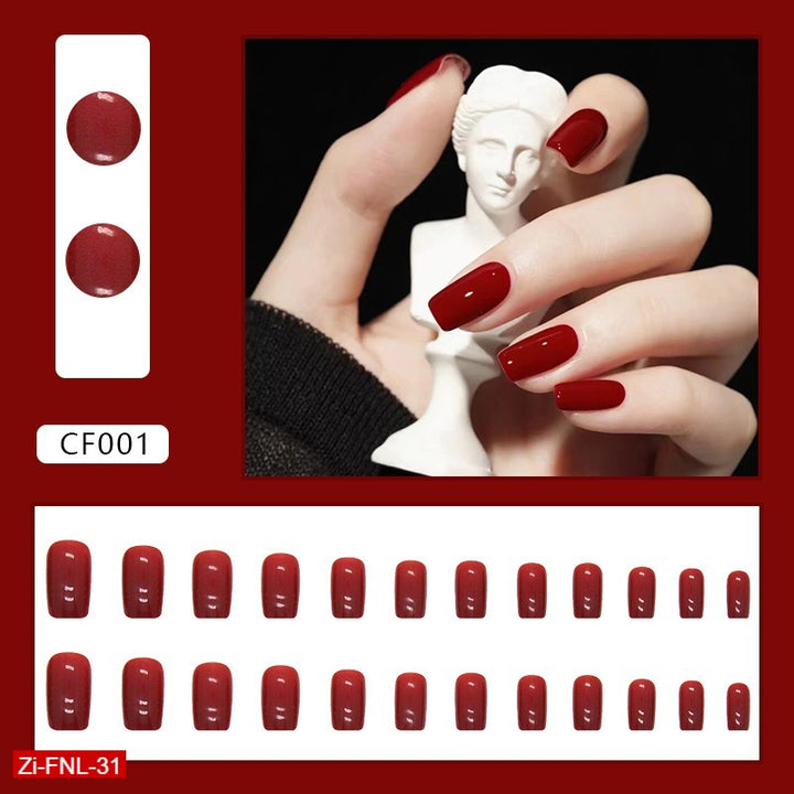 Medium-Length European square Solid Color Fake Nails  - 24Pcs - Zi Collection Hub