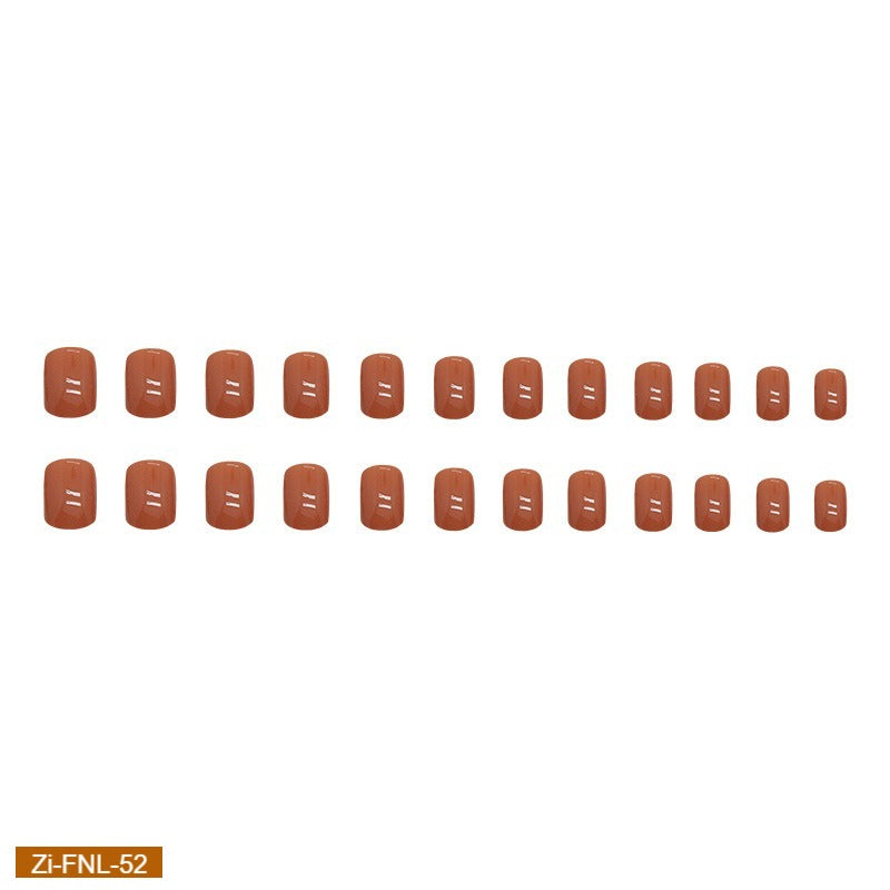 Simple Solid Color Milky Orange Manicure Fake Nails  - 24Pcs
