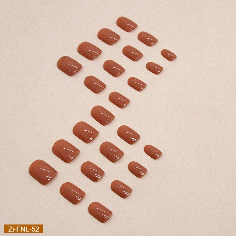 Simple Solid Color Milky Orange Manicure Fake Nails  - 24Pcs