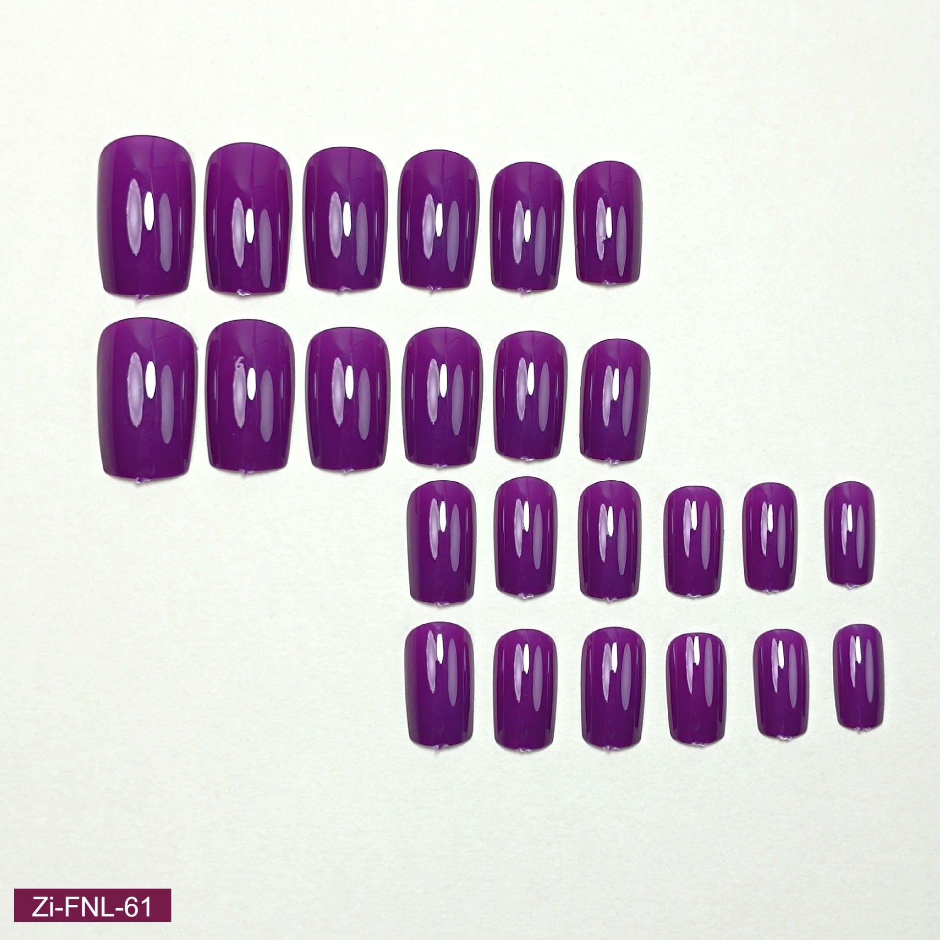 Purple Wearable False Nails - 24Pcs