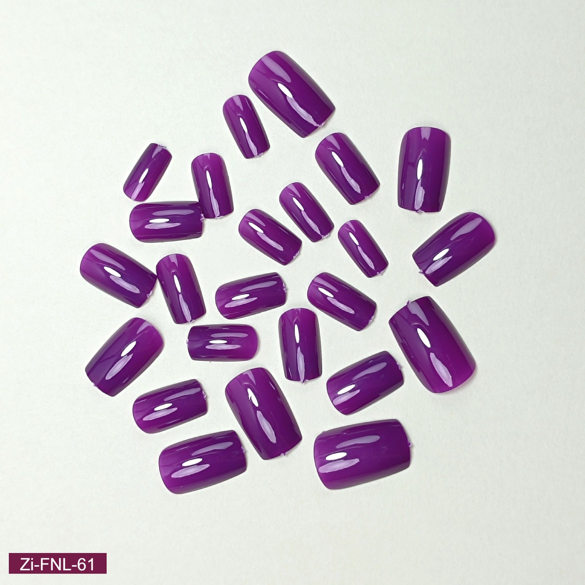 Purple Wearable False Nails - 24Pcs