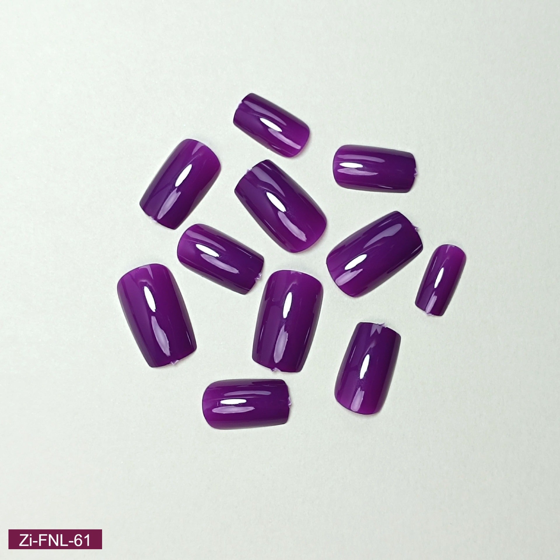 Purple Wearable False Nails - 24Pcs
