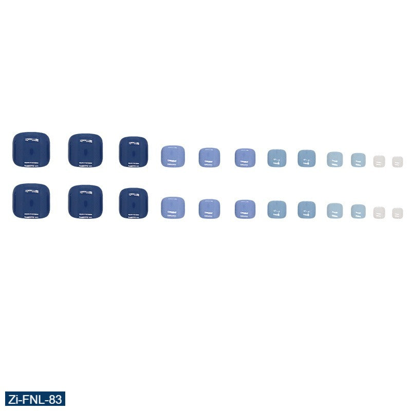 Klein Blue Jump Color Atmosphere Feet Fake Nails  - 24Pcs