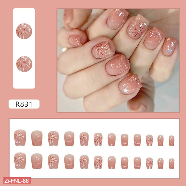 Blush Manicure Fireworks Wearable Fake Nails  - 24Pcs