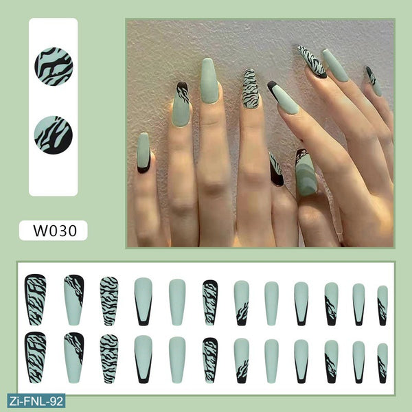 Ballet Texture Long Fake Nails  - 24Pcs