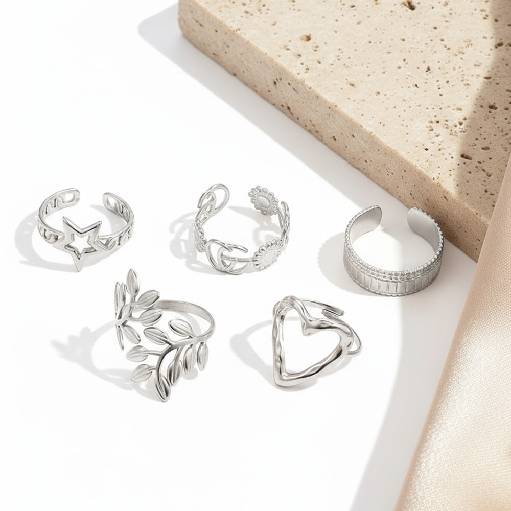 SRNG-13 - Fashionable Stainless Steel Ring - Adjustable