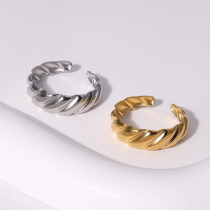 SRNG-34 - Fashionable Twisted Stainless Steel Ring
