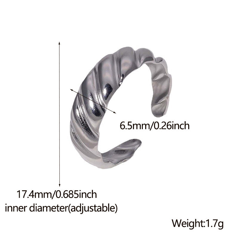 SRNG-34 - Fashionable Twisted Stainless Steel Ring