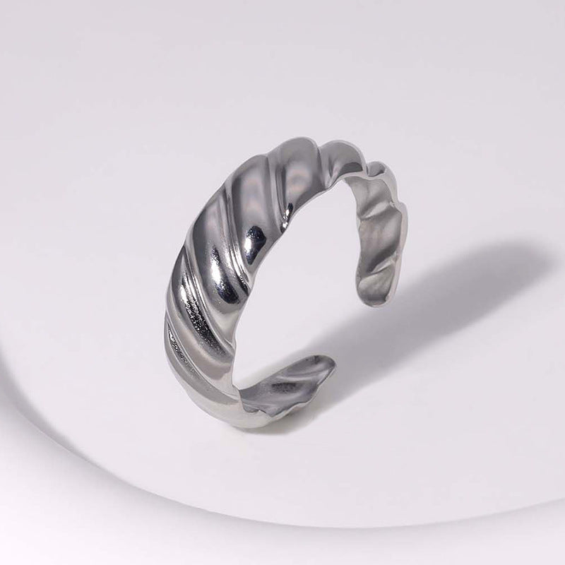 SRNG-34 - Fashionable Twisted Stainless Steel Ring