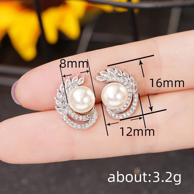 ZER17 - Faux Pearl Stud Earrings