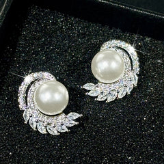 ZER17 - Faux Pearl Stud Earrings