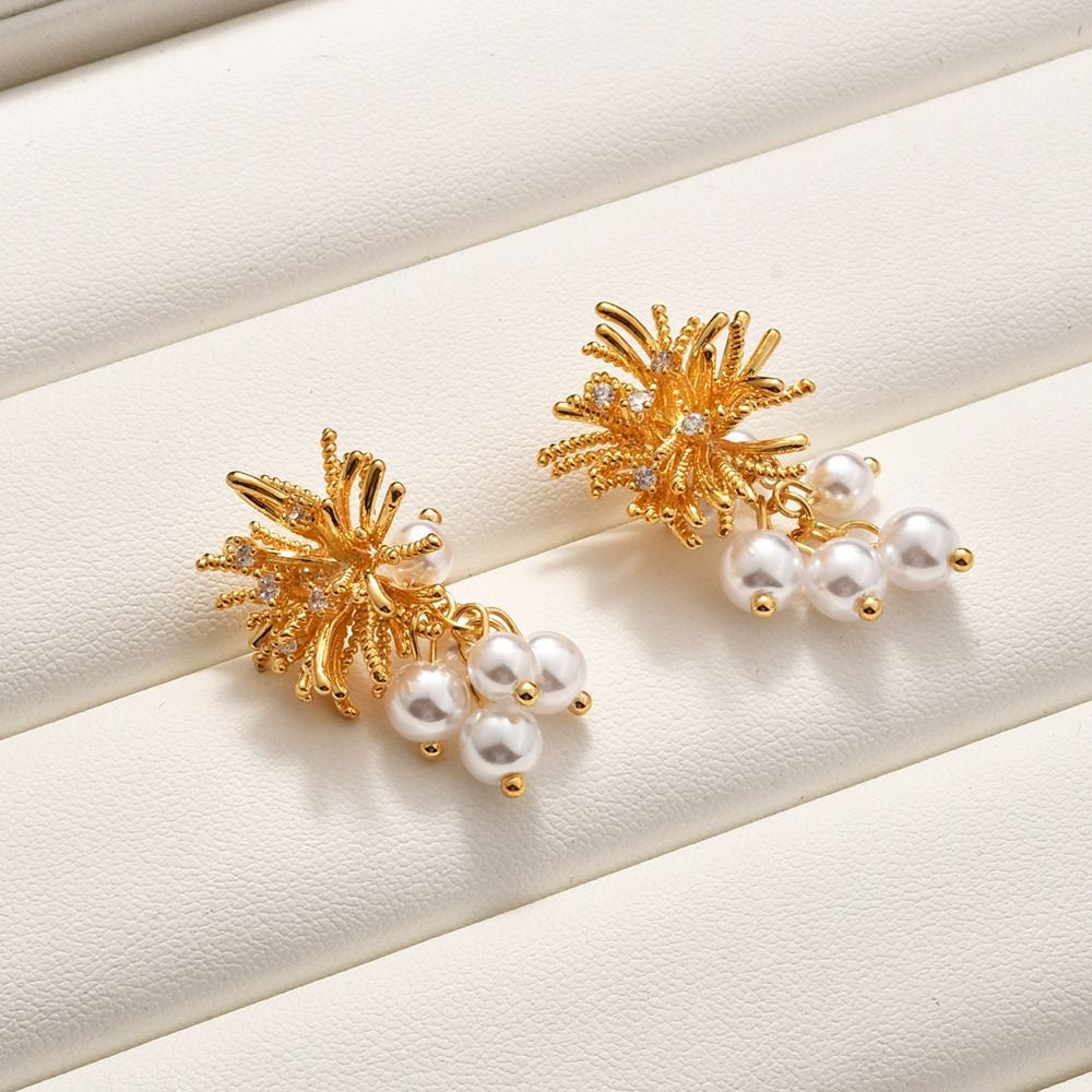 ER499 - Firework Pearl Tassel Earrings