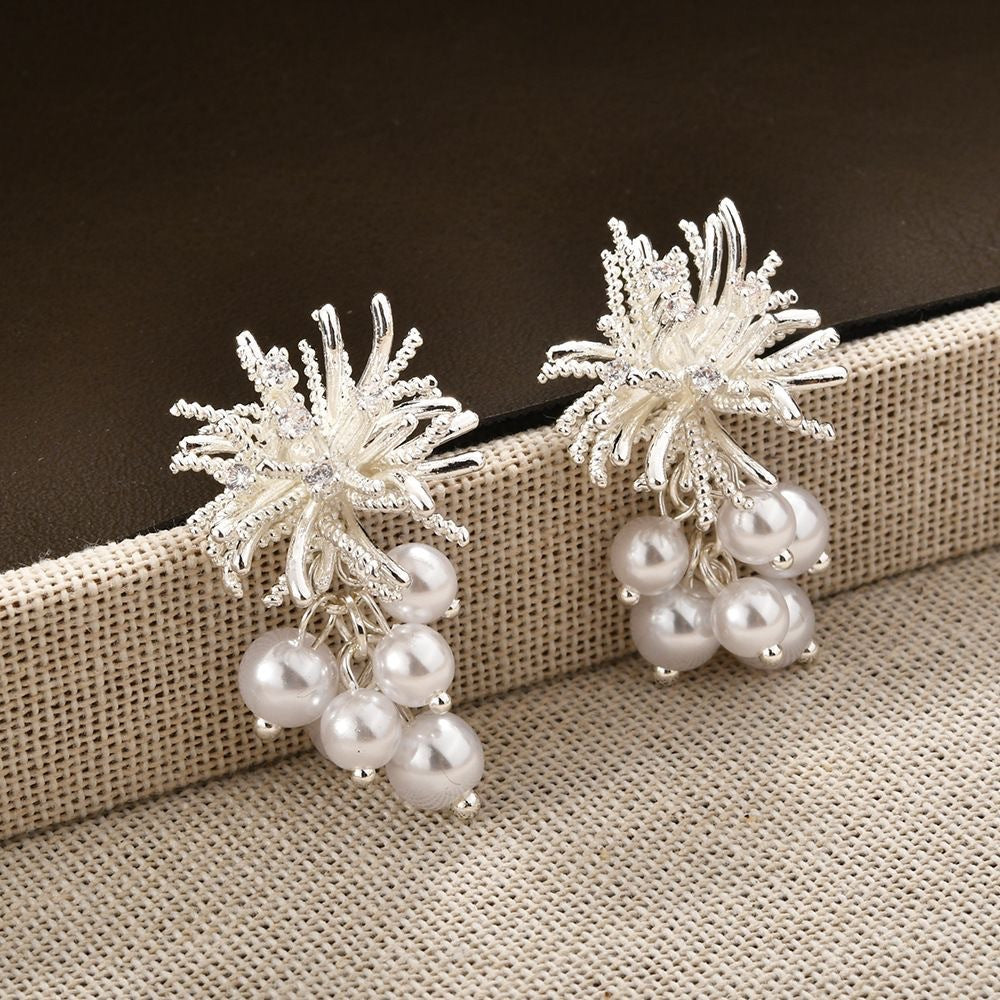 ER499 - Firework Pearl Tassel Earrings