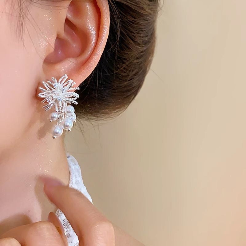 ER499 - Firework Pearl Tassel Earrings