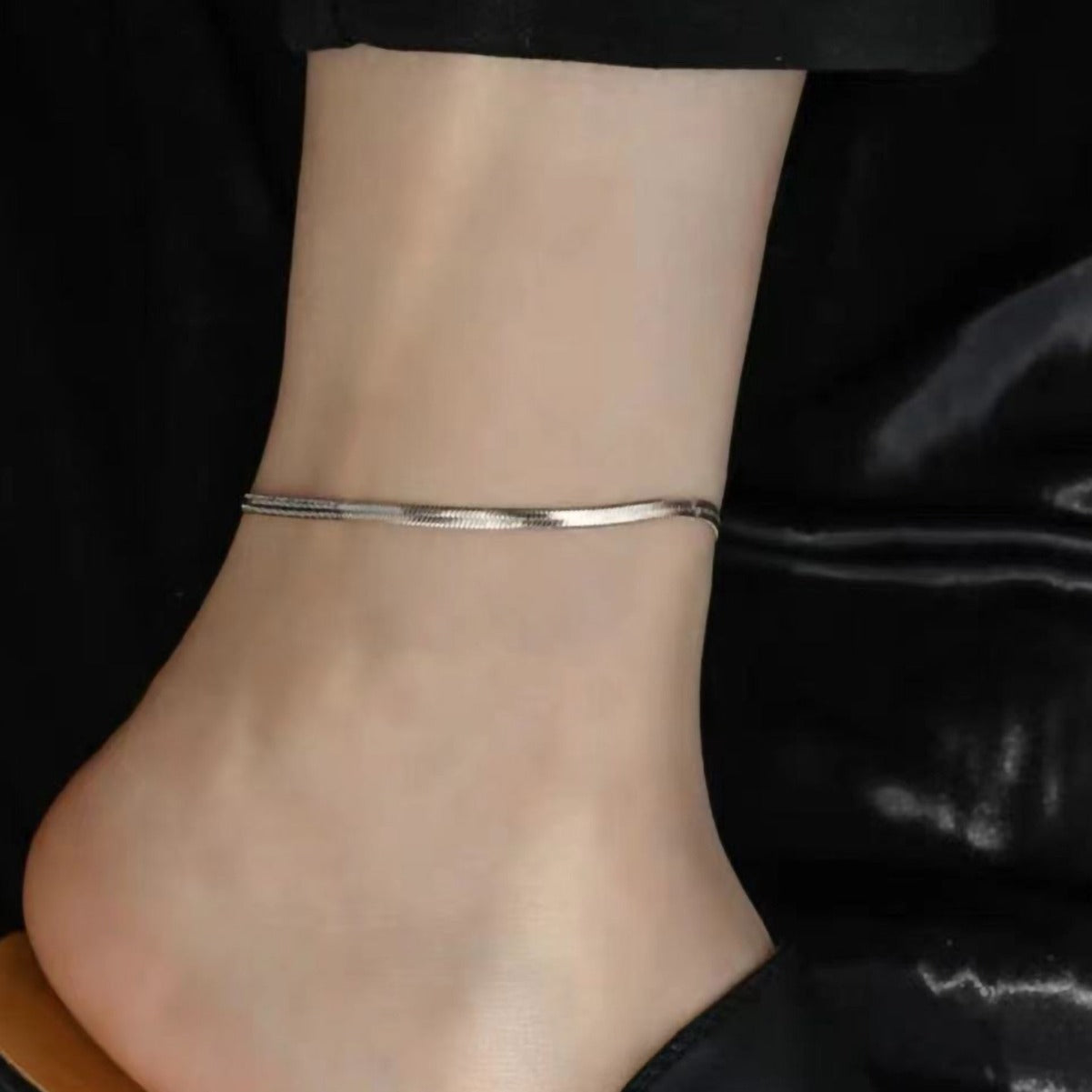 SANK02 - Flat Snake Anklets Stainless Steel