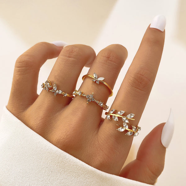 🌸 Flora Whisper Dainty Ring Set ✨