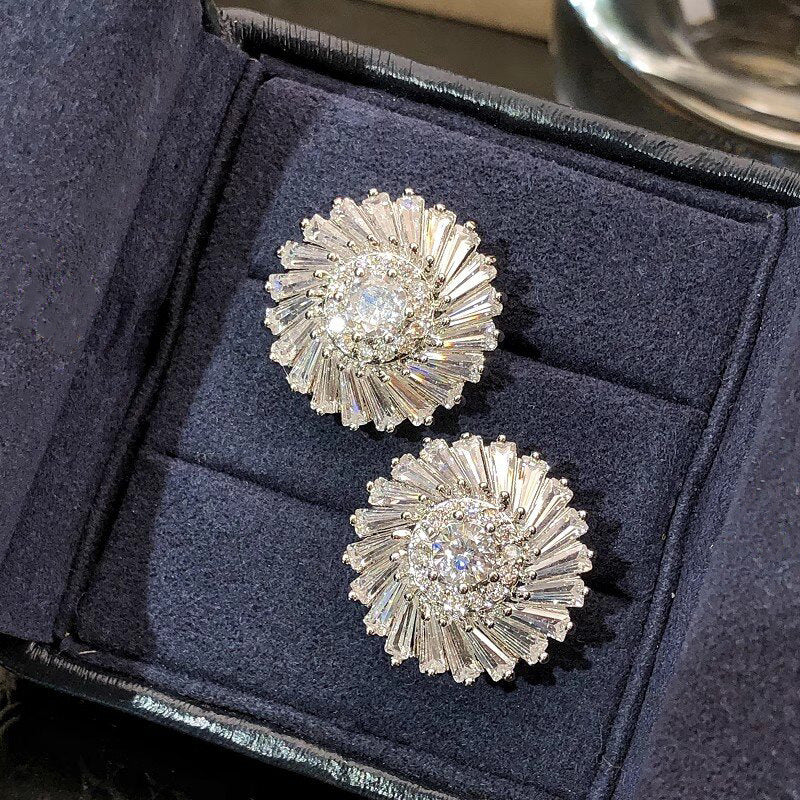 ZER36 - Flower Zircon Earrings