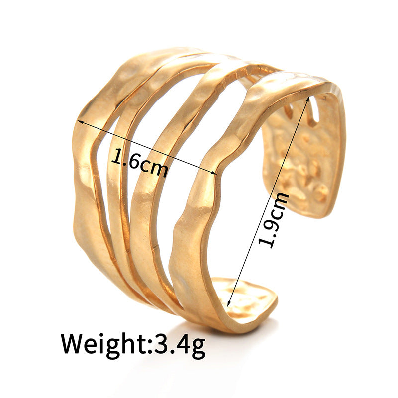 Folded Hollow Opening Rings 2Pcs