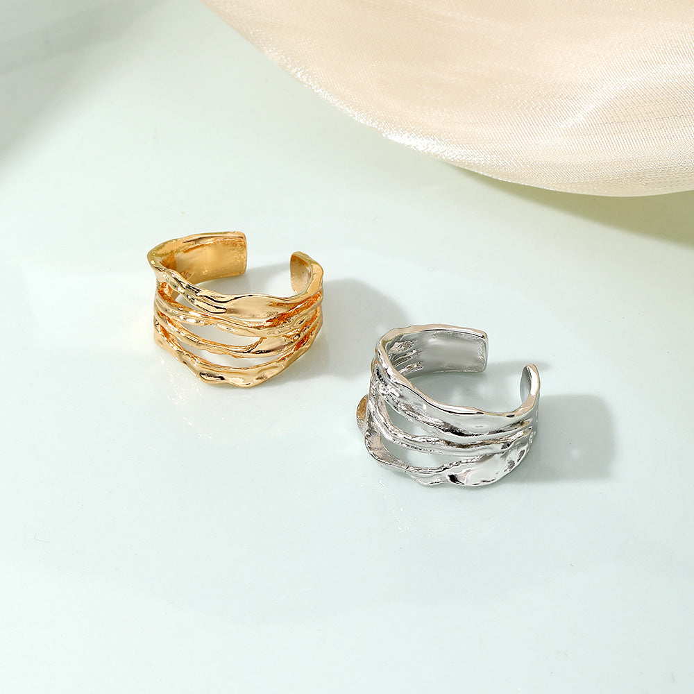 Folded Hollow Opening Rings 2Pcs