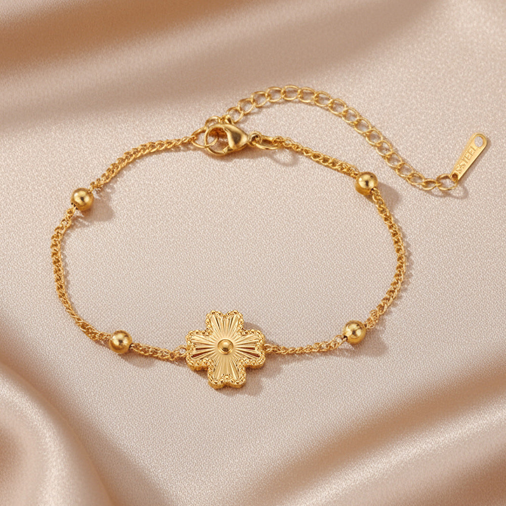 SBRAL06 - Four Leaf Clover Stainless Steel Bracelet