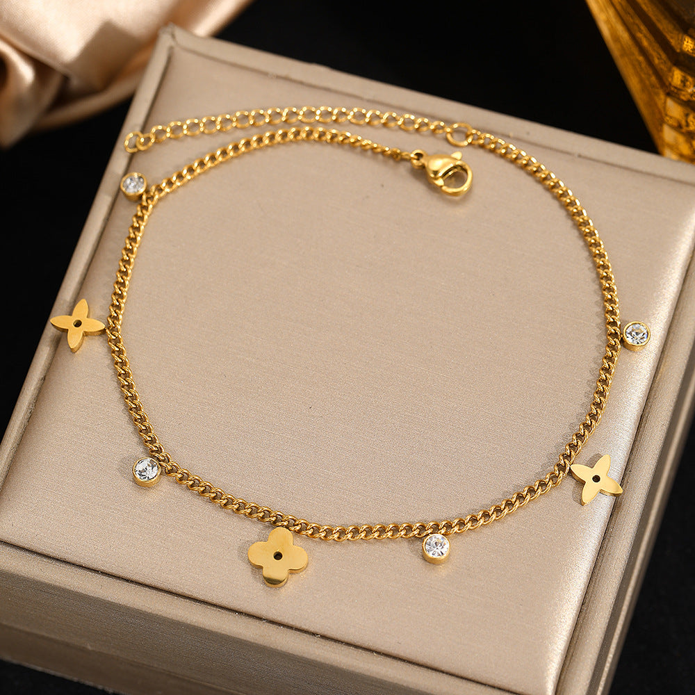 SBRAL01 - Four Leaf Stainless Steel Bracelet