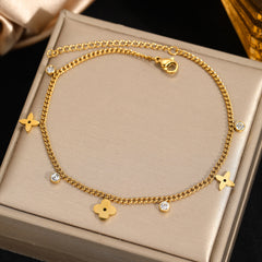 SBRAL01 - Four Leaf Stainless Steel Bracelet