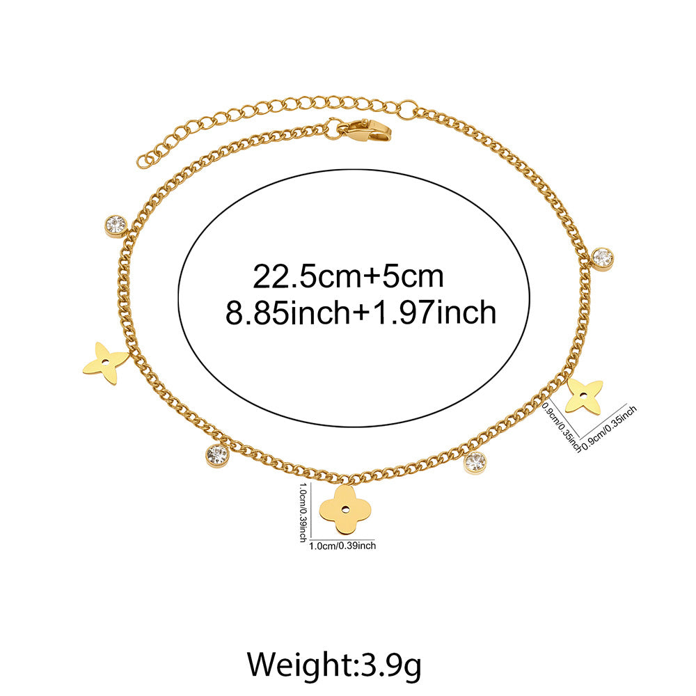 SBRAL01 - Four Leaf Stainless Steel Bracelet