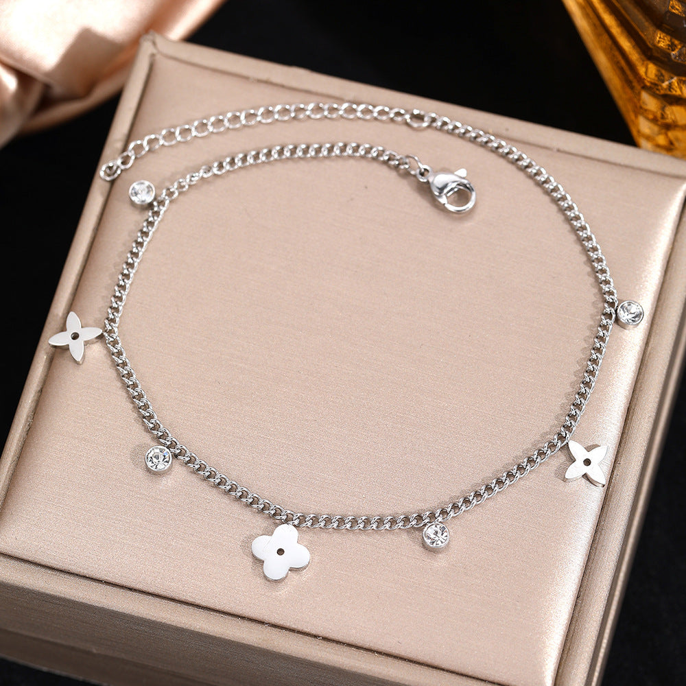 SBRAL01 - Four Leaf Stainless Steel Bracelet