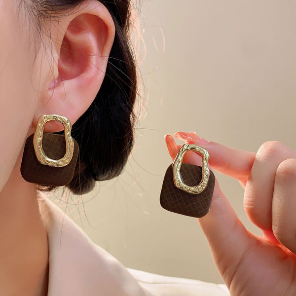 French Retro Square Earrings