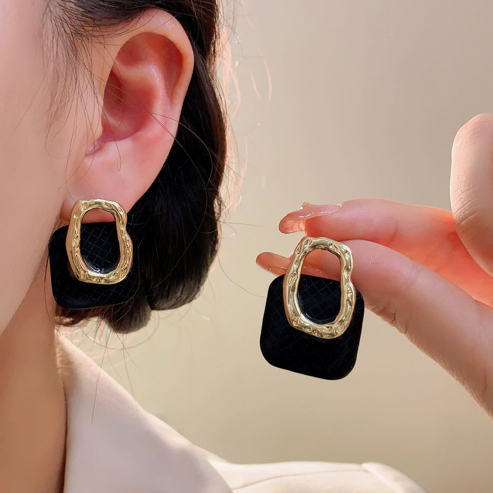 French Retro Square Earrings