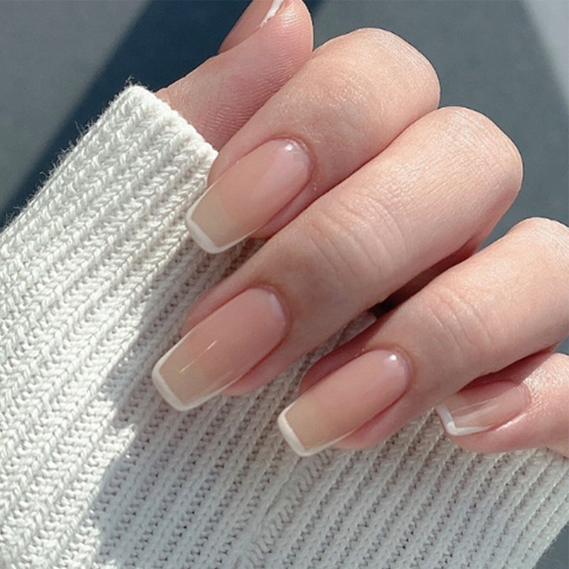 French white edge gentle nude - 24Pcs