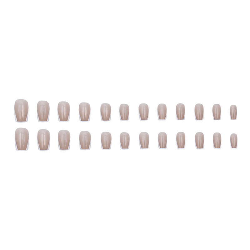 French white edge gentle nude - 24Pcs