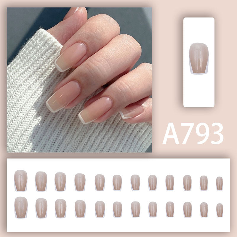 French white edge gentle nude - 24Pcs