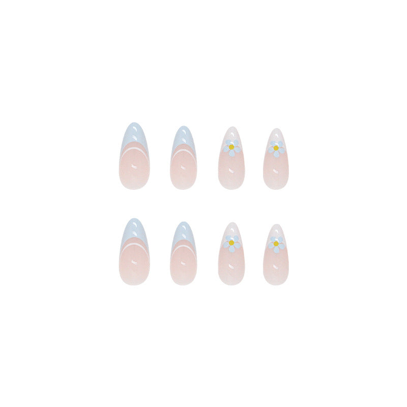 Fresh Small Flower Fake Nails - 24Pcs