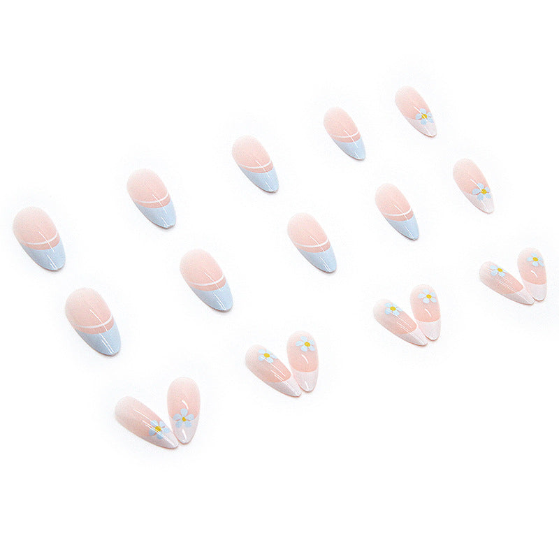 Fresh Small Flower Fake Nails - 24Pcs