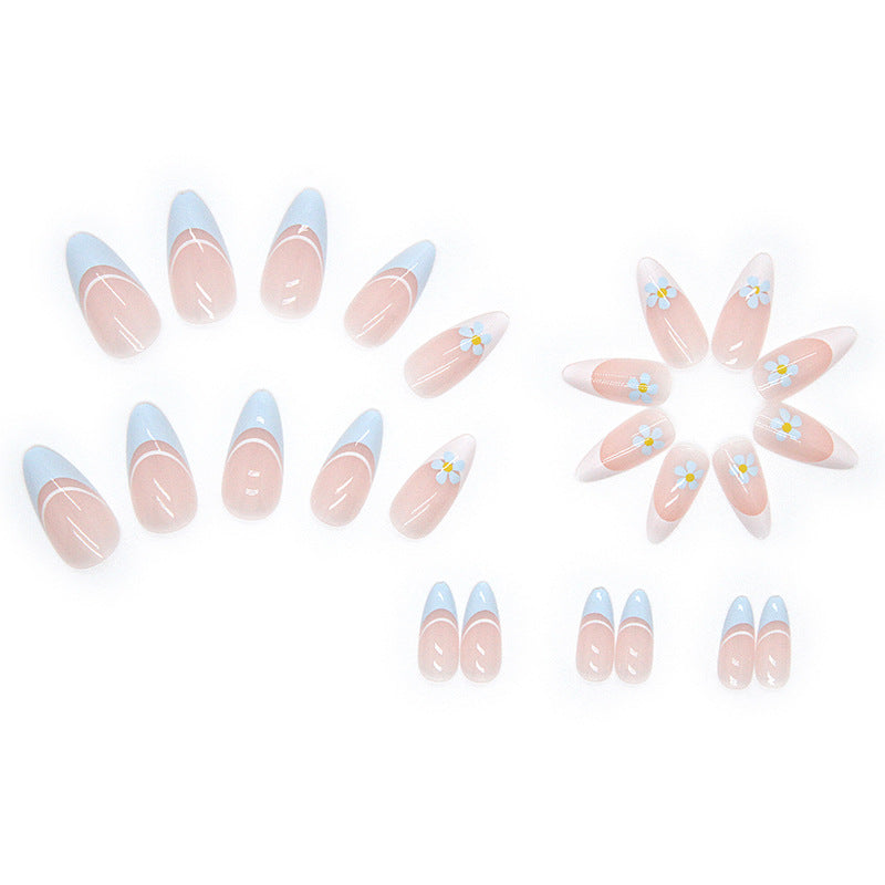 Fresh Small Flower Fake Nails - 24Pcs