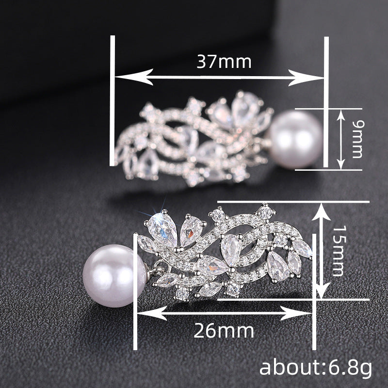 ZER31 - Geometric Faux Pearl Earrings